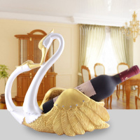 欧式红酒架摆件创意复古天鹅红酒架 客厅葡萄酒瓶架子树脂展示架（请先与客服确认再下单）