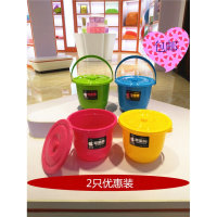 2只装塑料小桶带盖子小水桶 洗笔画画桶清洁消毒桶蓝色小桶子（请先与客服确认再下单）