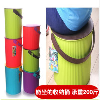 塑料大号加厚水桶钓鱼桶可坐储水收纳凳幼儿园玩具收纳桶手提带盖（请先与客服确认再下单）