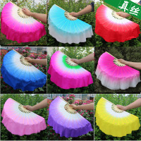 舞蹈扇子真丝胶州秧歌扇子渐变色双面扇一尺扇子演出表演跳舞扇子（请先与客服确认再下单）