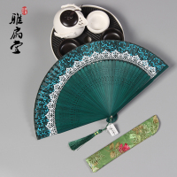 竹质古风扇子中国风小礼品工艺扇古典蕾丝女式折叠真丝折扇舞蹈（请先与客服确认再下单）