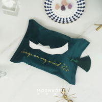 MoonHome月球居民原创刺绣丝绒纸巾盒抽纸盒抽纸套客厅车载北欧新（请先与客服确认再下单）
