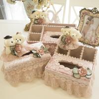 布艺多功能纸巾盒抽纸盒客厅欧式遥控器收纳盒 可爱小熊纸巾盒（请先与客服确认再下单）