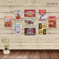 创意背景墙壁饰墙面装饰画做旧复古工业风铁皮画店铺装修点缀墙画（请先与客服确认再下单）