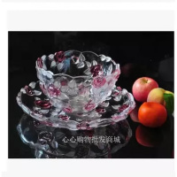 大号水晶玻璃玫瑰花果盘 水果盘 糖果盘 果斗 时尚花瓶（请先与客服确认再下单）