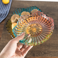 欧式玻璃简约时尚创意水果盘萌萌可爱零食碟子点心蛋糕彩色大小号（请先与客服确认再下单）