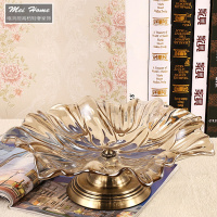 美式玻璃果盘欧式家居样板房软装饰品实用水晶玻璃水果盘大号（请先与客服确认再下单）