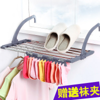 阳台晾衣神器室外窗台防盗窗小型晾衣架晾晒鞋架挂钩折叠窗架（请先与客服确认再下单）