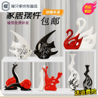 永德吉陶瓷家居饰品客厅创意摆件现代简约陶瓷装饰品结婚礼物对吻燕子NQ2541