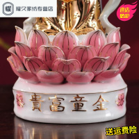 永德吉招财童男童女金童玉女创意善财龙女陶瓷摆件乔迁结婚礼品工艺饰品