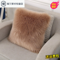永德吉欧式长毛绒抱枕含芯羊毛靠垫皮草套可爱ins沙床头毛毛抱枕靠枕