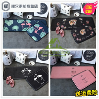 永德吉新款居家创意多功能北欧厨房长条垫防滑脚垫短毛绒地垫卡通卧室床边