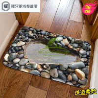 永德吉新款3D鹅卵石厨房 地垫长条防滑吸水 家用绒面进卧室脚垫