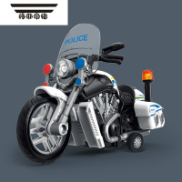 拓斯帝诺声光音乐摩托车110巡逻车仿真模型儿童玩具车惯性小汽车男孩