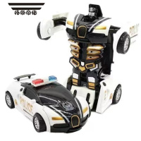 拓斯帝诺儿童玩具惯性车一键变形警车跑车赛车男孩小汽车玩具金刚越野模型