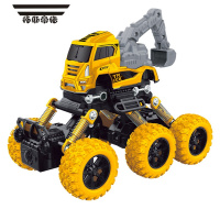 拓斯帝诺回力合金6轮工程车挖掘机翻斗车攀爬越野儿童男孩玩具车六一礼物