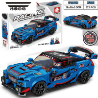 拓斯帝诺拼装玩具组装汽车跑车男生儿童小颗粒积木拼插男孩益智力回力赛车