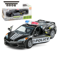 拓斯帝诺仿真回力合金声光跑车警车巡逻车赛车模型儿童玩具生日礼物