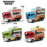 拓斯帝诺可开门冰淇淋车快餐车过家家儿童惯性回力玩具车男女孩合金小汽车