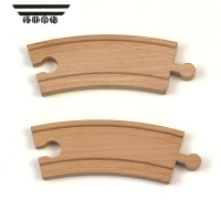 拓斯帝诺木质小火车木制拼接地铁高铁路轨铁轨积木散装配件儿童玩具男 2个中弯