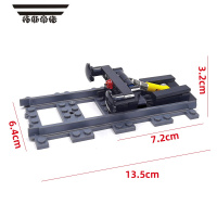 拓斯帝诺创意MOC小颗粒积木场景轨道车厢益智儿童拼装玩具列车模型 缓冲轨B