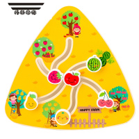 拓斯帝诺蒙氏早教玩具木制轨道走位迷宫找位配对游戏1-3岁儿童益智专注力 水果单面迷宫找位