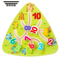拓斯帝诺蒙氏早教玩具木制轨道走位迷宫找位配对游戏1-3岁儿童益智专注力 数字单面迷宫找位
