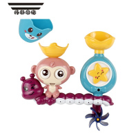 拓斯帝诺宝宝洗澡玩具婴儿童转转乐轨道球玩水轨道花洒水上戏水玩具大积木 小猴转转乐