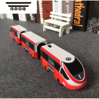 拓斯帝诺塑料磁性红色蓝色电动小火车轨道玩具 搭配轨道电动火车头带人偶 红色电动火车头(含车厢车尾)