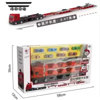拓斯帝诺合金收纳货柜工程车变形大卡车儿童运输折叠轨道弹射汽车男孩玩具 大卡车开窗盒8车
