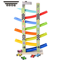 拓斯帝诺宝宝滑行玩具翔轨道小汽车跑道益智力儿童男女孩木制0-2-3-6岁 八轨滑道车(6辆车)