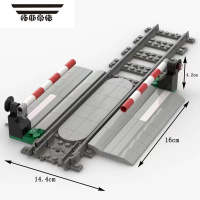 拓斯帝诺城市列车积木火车轨道过道升降杆印刷零配件MOC人行道闸过道口 过道F款