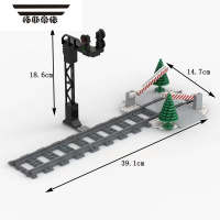 拓斯帝诺城市列车积木火车轨道过道升降杆印刷零配件MOC人行道闸过道口 过道E款