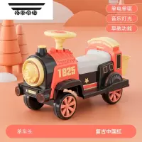 拓斯帝诺儿童益智电动小火车轨道充电玩具可坐可骑人四轮童车男孩玩具遥控 红可坐人小火车头-电动款 官方标配