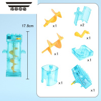 拓斯帝诺大颗粒积木滑道轨道可增高电机手动电动升降螺旋电梯楼梯玩具 费乐2层螺旋电梯[手动电动] 送3球