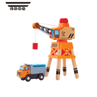 拓斯帝诺火车轨道配件宏伟双吊桥3-6岁儿童益智玩具宝宝轨道配件模型 大型全能起重机卡车套