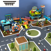 拓斯帝诺轨道车玩具电动汽车大楼停车场益智方向盘滑行男孩儿童闯关大冒险 城市交通轨道+大号汽车大楼+随机8小汽车 收藏加购