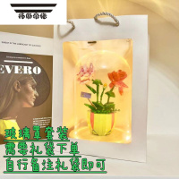 拓斯帝诺玫瑰花盆栽小颗粒积木拼装益智乐女生系列生日礼物情人节花束高品