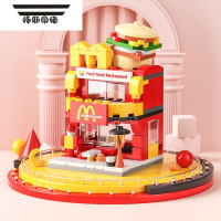 拓斯帝诺街景建筑小颗粒拼装房子积木模型男女儿童迷你城市甜品屋玩具礼物