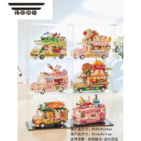拓斯帝诺积木女孩子系列汉堡餐车冰淇淋花店街景拼图益智拼装送女生日礼物