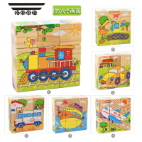 拓斯帝诺儿童3D立体积木拼图木质六面画9粒制早教益智幼儿园456岁宝宝玩具