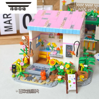 拓斯帝诺系少女心民宿花店阳光花房DIY拼装积木摆件女孩系列玩具礼物