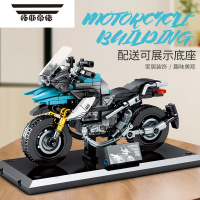 拓斯帝诺中国积木宝马摩托车系列杜卡迪机车大型高难度拼装玩具男孩子礼物