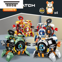 拓斯帝诺中国积木教育守望先锋松鼠破坏球男孩玩具机甲拼装变形机器人7597