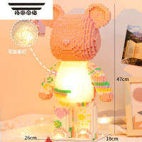 拓斯帝诺中国积木拼装小颗粒益智玩具立体拼图儿童男孩超大暴力熊模型摆件