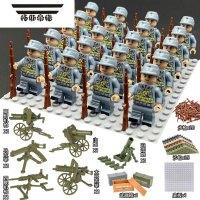 拓斯帝诺二战积木装备军事八路军士兵德苏美军武装人偶拼装男孩子玩具