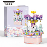 拓斯帝诺唯乐创想mini小颗粒积木拼插玩具摩天轮中国积木音乐盒生日礼物