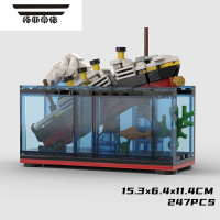 拓斯帝诺MOC兼容小颗粒泰坦尼克号轮船模型儿童拼装科技益智玩具积木