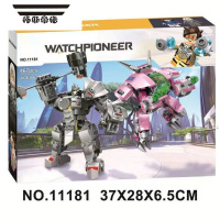 拓斯帝诺守望先锋D.VA对战莱因哈特大锤75973拼装中国积木玩具50004