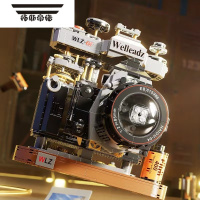 拓斯帝诺中国积木复古照相机收音机潮玩仿真单反拼装高难度玩具创意礼物